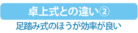 卓上式の問題点② 足踏み式よりも効率が良くない
